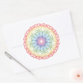 Rainbow Ombre Mandala Ronde Sticker (Envelop)