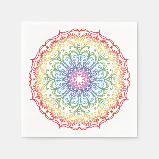 Rainbow Ombre Mandala  Servet (Voorkant)