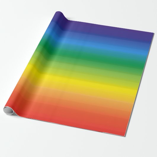 Rainbow Ombre Modern Bright Bold Pride Cadeaupapier (Uitgerold)