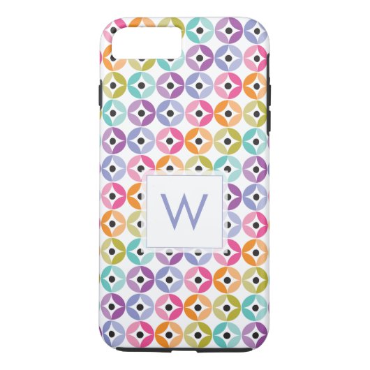 Rainbow Ombre Polka Dot Quilt Pattern Case-Mate iPhone Case (Achterkant)