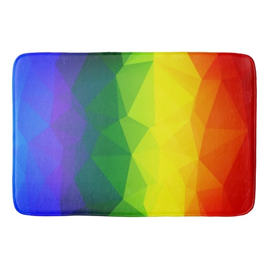 Rainbow Ombre Polygon Badmat (Voorkant)