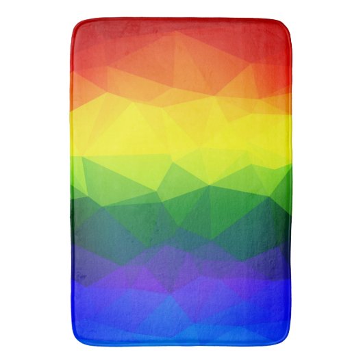 Rainbow Ombre Polygon Badmat (Voorkant Verticaal)