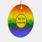 Rainbow Ombre Polygon Keramisch Ornament (Rechts)