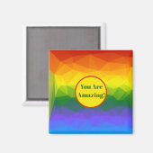 Rainbow Ombre Polygon Magneet (Voorkant / Achterkant)