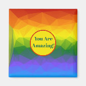 Rainbow Ombre Polygon Magneet (Voorkant)