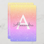 Rainbow Ombre Sparkle Glitter Hen's Party Kaart (Voorkant / Achterkant)