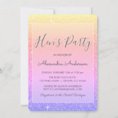 Rainbow Ombre Sparkle Glitter Hen's Party Kaart (Achterkant)