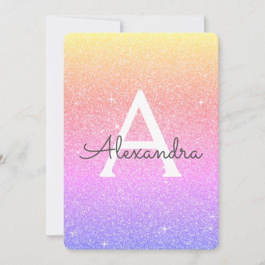 Rainbow Ombre Sparkle Glitter Hen's Party Kaart (Voorkant)