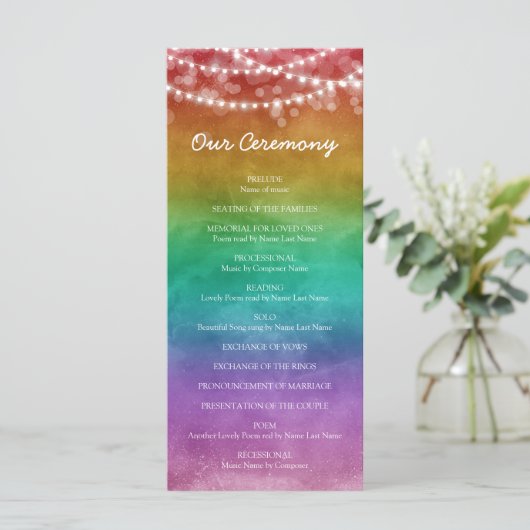 Rainbow Ombre String Lights Details Gay Wedding (Staand voorkant)