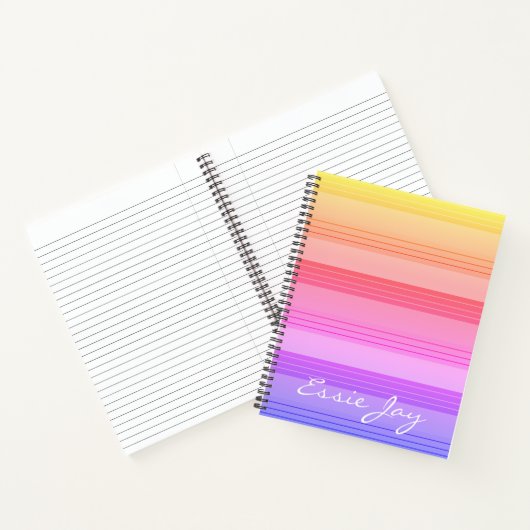 Rainbow Ombre stripe Pattern-laptop Notitieboek (Binnen)