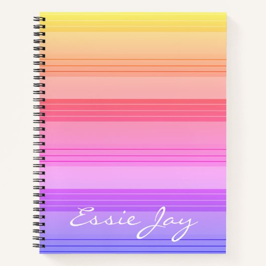Rainbow Ombre stripe Pattern-laptop Notitieboek (Voorkant)