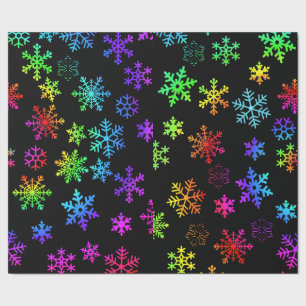 Rainbow Ombre Swirling Snowflakes Cadeaupapier