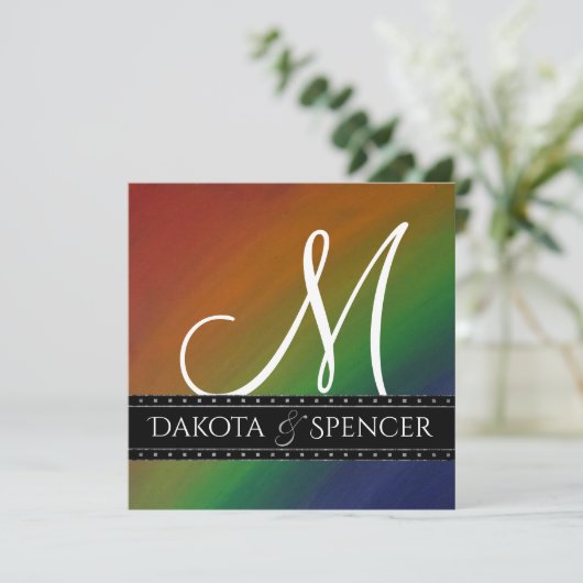 Rainbow Ombre | Vlag Abstract met een oude kleurri Kaart (Staand voorkant)