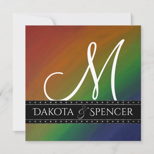 Rainbow Ombre | Vlag Abstract met een oude kleurri Kaart (Voorkant)