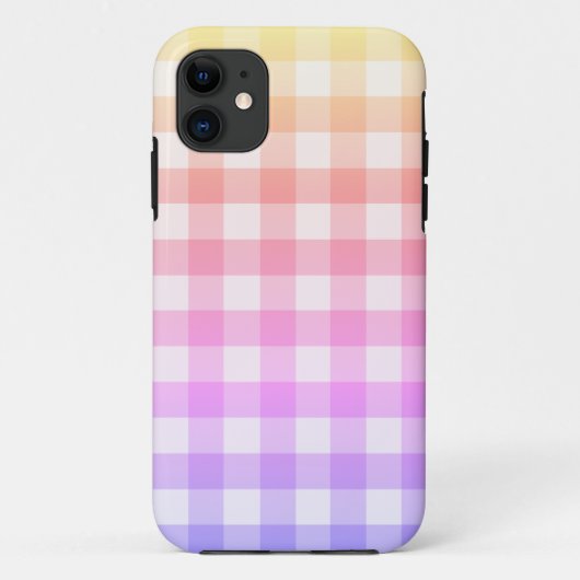 Rainbow ombré & White Play Gingham  Case-Mate iPhone Case (Achterkant)