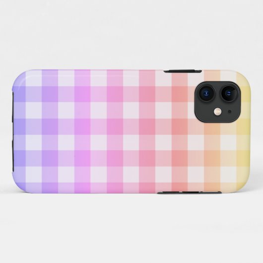 Rainbow ombré & White Play Gingham  Case-Mate iPhone Case (Achterkant (horizontaal))