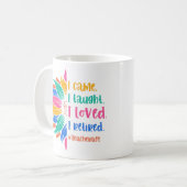 Rainbow onderschat nooit een leraar op een openbar koffiemok (Voorkant links)