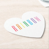 RAINBOW-Onderzetters voor hartpapier Kartonnen Onderzetters (Gekanteld)