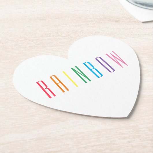 RAINBOW-Onderzetters voor hartpapier Kartonnen Onderzetters (Gekanteld)