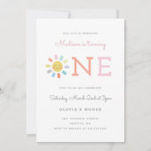 Rainbow One Kind - Uitnodiging op verjaardag (Voorkant)