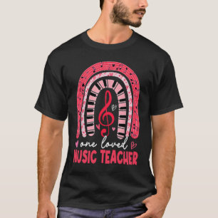 Rainbow One Loved Music Teacher Valentijnsdag mu T-shirt