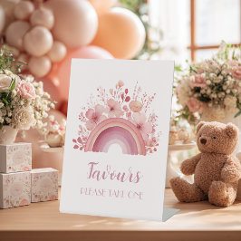 Rainbow Onederful 1st Birthday Favours  Reclamebord Met Voetstuk