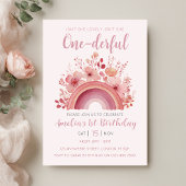 Rainbow Onederful 1st Birthday Party Invitation Kaart