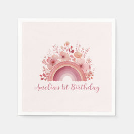 Rainbow Onederful 1st Birthday Party Napkin Servet