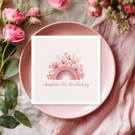 Rainbow Onederful 1st Birthday Party Napkin Servet