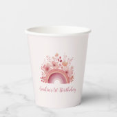 Rainbow Onederful 1st Birthday Party  Papieren Bekers (Voorkant)