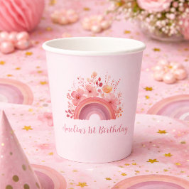 Rainbow Onederful 1st Birthday Party  Papieren Bekers