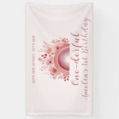 Rainbow Onederful 1st Birthday Party Welcome Spandoek (Verticaal)