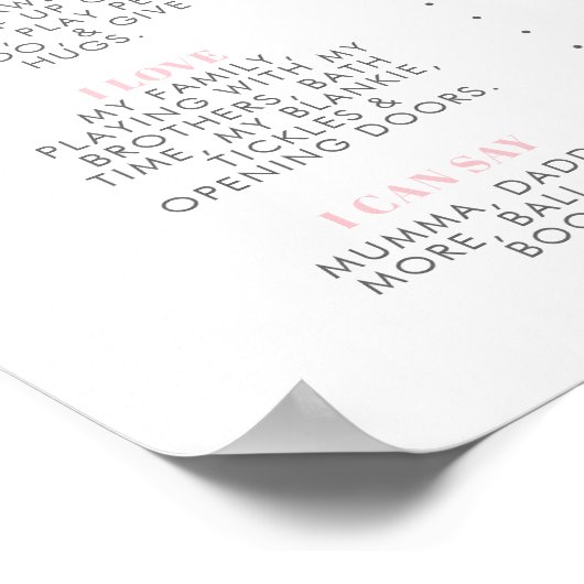 Rainbow ONEderful Girls 1e verjaardag Milestone Poster (Hoek)