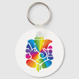 Rainbow-ontwerp Ganesha Sleutelhanger