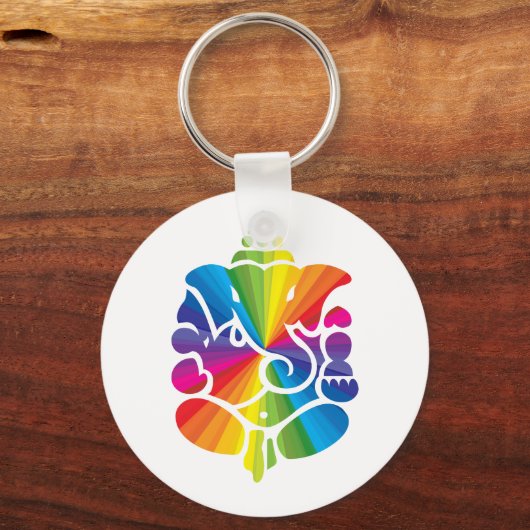 Rainbow-ontwerp Ganesha Sleutelhanger (Voorkant)