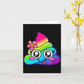 Rainbow Op Emoji Cute Unicorn O Flower Silly  Kaart (Gele Bloem)