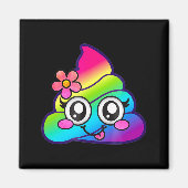 Rainbow Op Emoji Cute Unicorn O Flower Silly Magneet (Voorkant)
