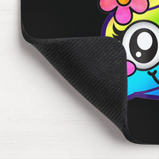 Rainbow Op Emoji Cute Unicorn O Flower Silly  Muismat (Hoek)