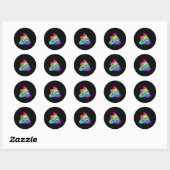 Rainbow Op Emoji Cute Unicorn O Flower Silly  Ronde Sticker (Vel)