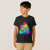 Rainbow Op Emoji Cute Unicorn O Flower Silly  T-shirt (Voorkant volledig)