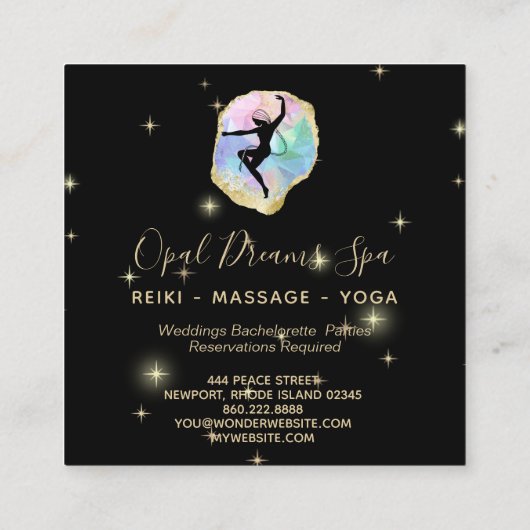 *~* Rainbow Opal Goddess Celestial Magical Cosmic Vierkante Visitekaartje (Achterkant)
