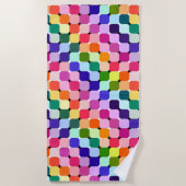 Rainbow Optische Illusie Helder Kussen Funky Strandlaken (Voorkant)