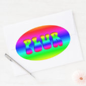 Rainbow optische illusie PLUR Ovale Sticker (Envelop)
