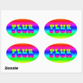 Rainbow optische illusie PLUR Ovale Sticker (Vel)