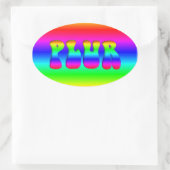 Rainbow optische illusie PLUR Ovale Sticker (Tas)