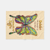 Rainbow Oranje Diabetes My Life Butterfly Blanket Fleece Deken (Voorkant (Horizontaal))