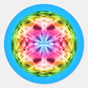 Rainbow Orb Mandala Ronde Sticker