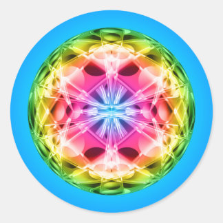 Rainbow Orb Mandala Ronde Sticker