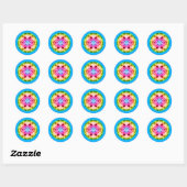 Rainbow Orb Mandala Ronde Sticker (Vel)