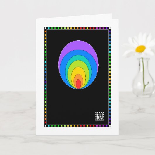 Rainbow Orb op zwart wenskaart Kaart (Kleine Plant)